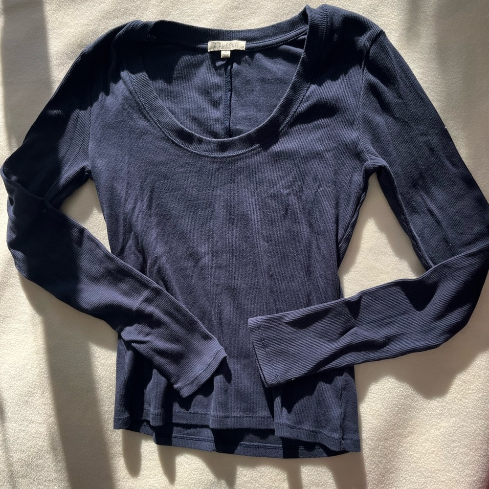 Z Supply Navy Blue Long Sleeve